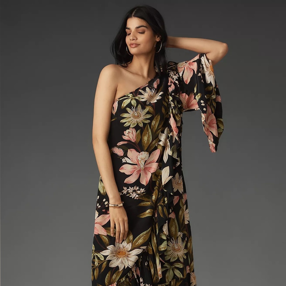 FARM Rio One-Shoulder Ruffle-Hem Dress - Picture 6 of 16